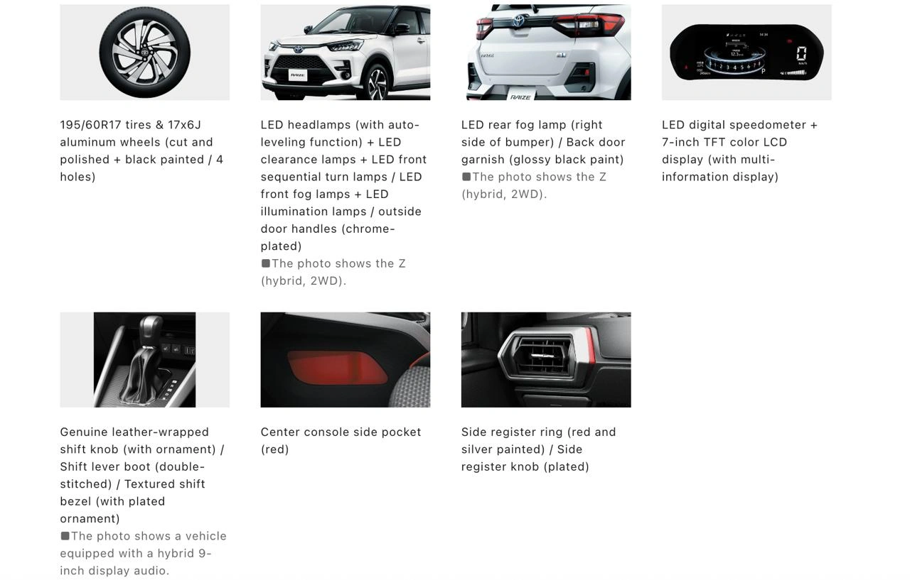 Toyota Raize Hybrid Z Japan model 360 camera display