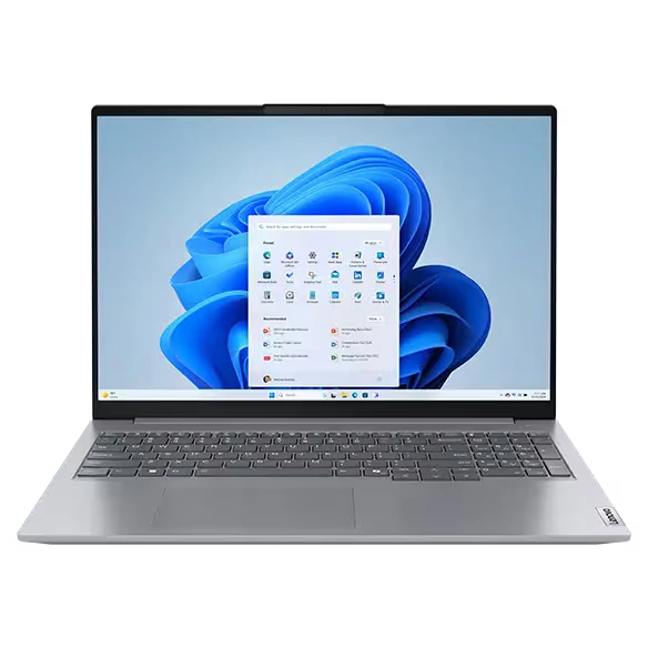 Lenovo ThinkBook 16 G6 open view with backlit UK keyboard and fingerprint reader