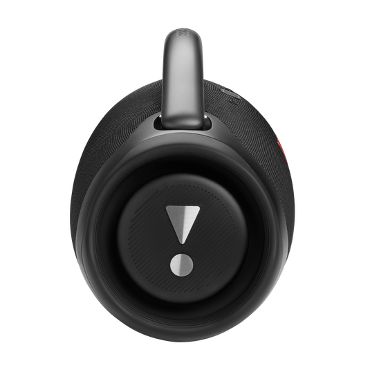 Black JBL Boombox 3 speaker on outdoor party table with PartyBoost feature