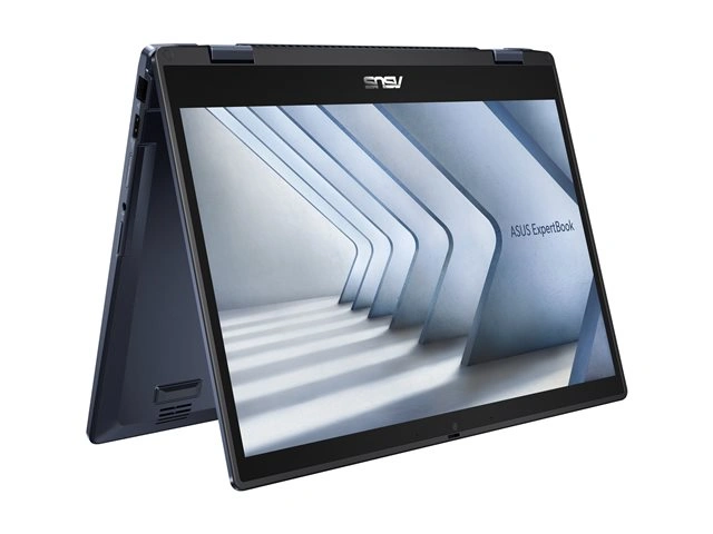 ASUS ExpertBook B3 Flip B3402FVA 14-inch 13th Gen i7 laptop with 16GB RAM, 512GB SSD, touchscreen convertible design in Star Black, bundled with bag, mouse, and pen