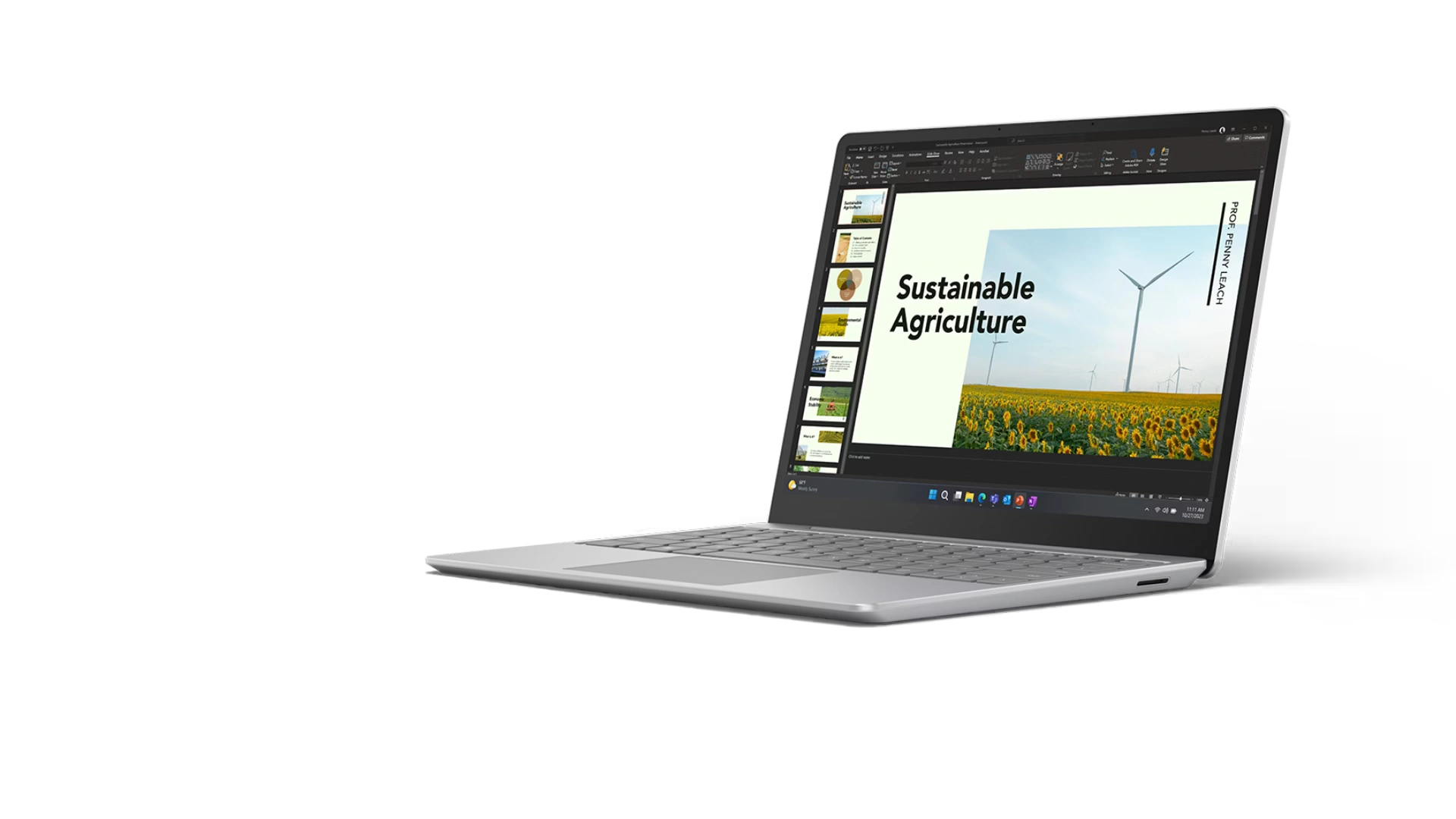 Microsoft Surface Laptop Go 3 side profile with USB-C and USB-A ports